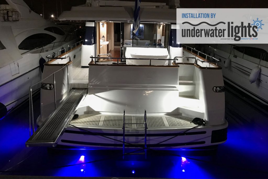 bluefinled greek yacht underwater lights